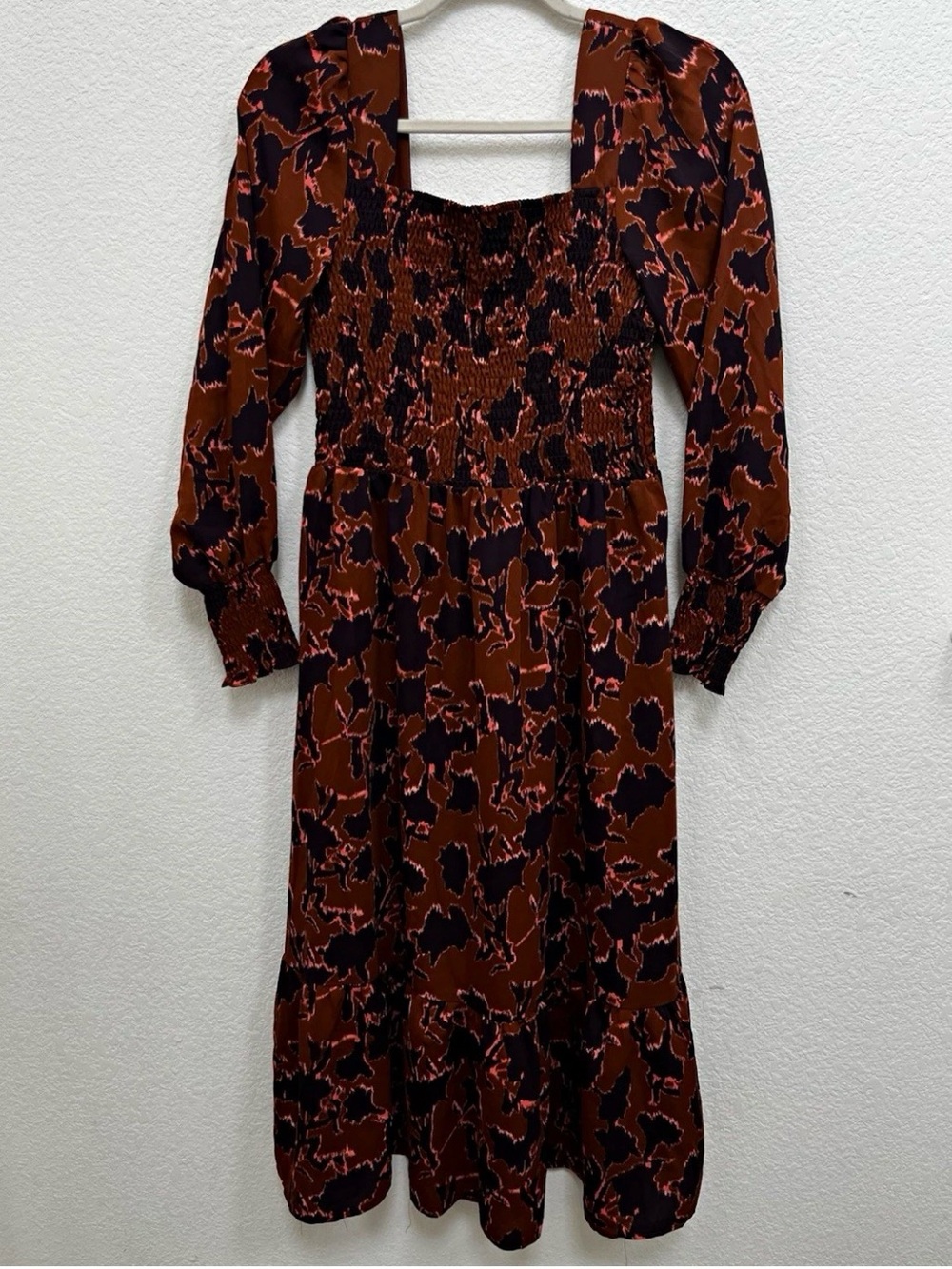 Nine West Black and Brown Abstract Print Maxi Dress